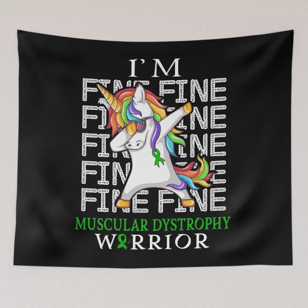 Item preview, Unicorn Muscular Dystrophy Warrior I'm Fine Muscular Dystrophy Awareness designed and sold by Hatjar.