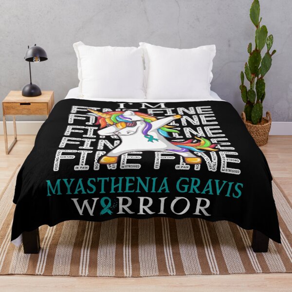 Item preview, Unicorn Myasthenia Gravis Warrior I'm Fine Myasthenia Gravis Awareness designed and sold by Hatjar.