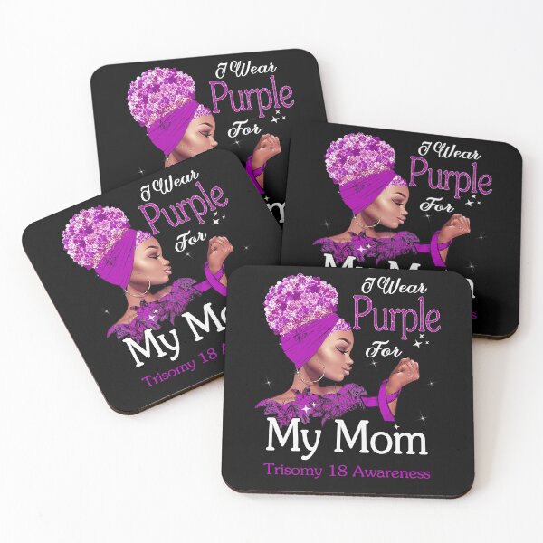 Item preview, Trisomy 18 Awareness Black Girl I Wear Purple For My Mom designed and sold by tenjun16.