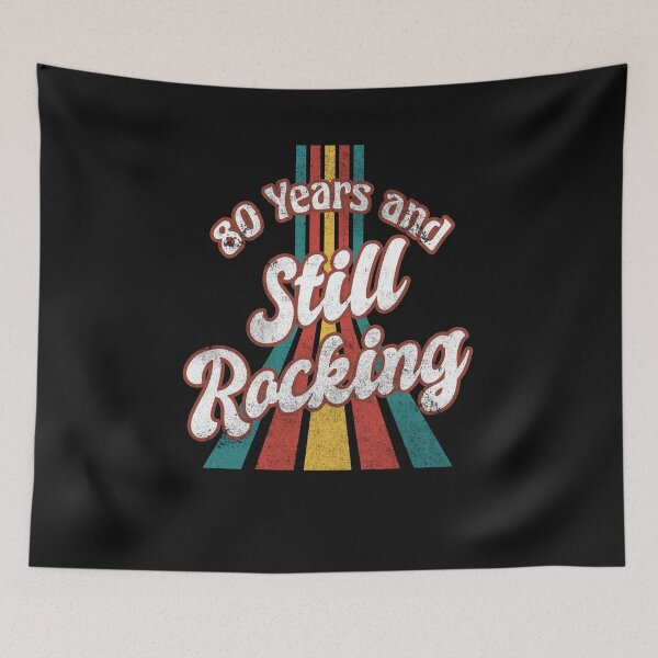 Item preview, 80th Birthday 80 Years And Still Rocking 80 Years Old Retro designed and sold by TheBlueHeaven.