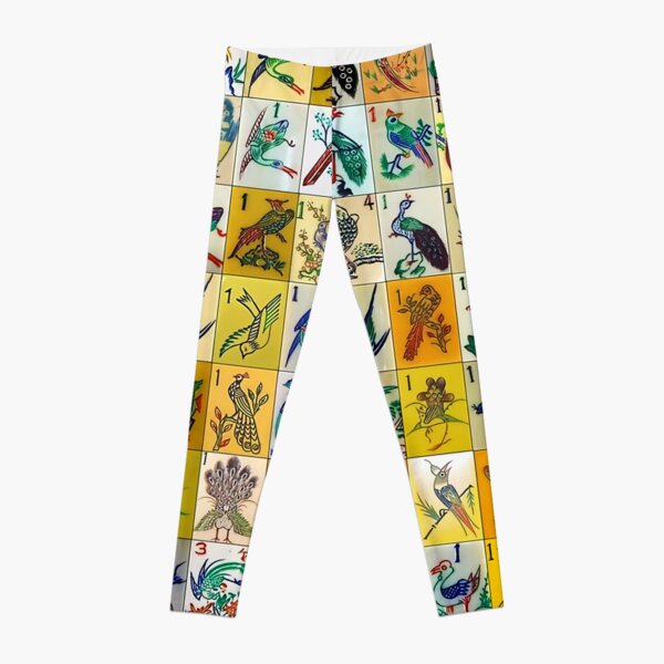 Mah Jongg Birds Collage Leggings