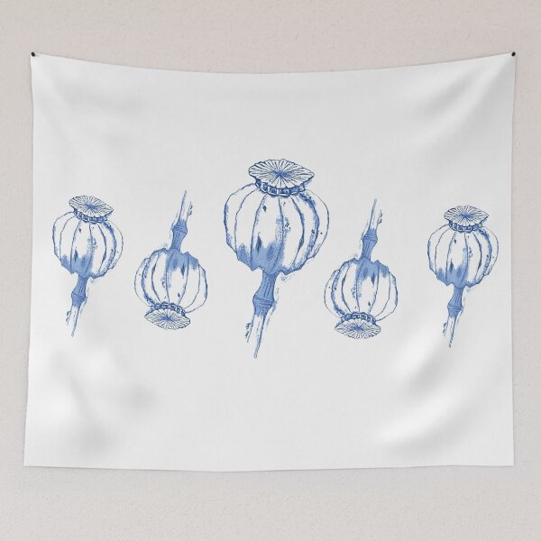 Item preview, Semillas de flor de amapola de Delft en una fila designed and sold by London-Fields.