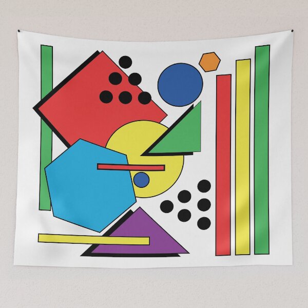 Item preview, Ilustración de estilo de arte emergente geométrico colorido designed and sold by Lina Abu Rezeq.