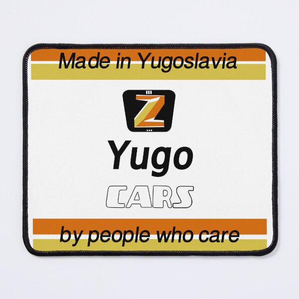 Item preview, 'Made in Yugoslvia by people who care' - Vintage 'Yugo Cars' mug design designed and sold by Dark Enterprises.