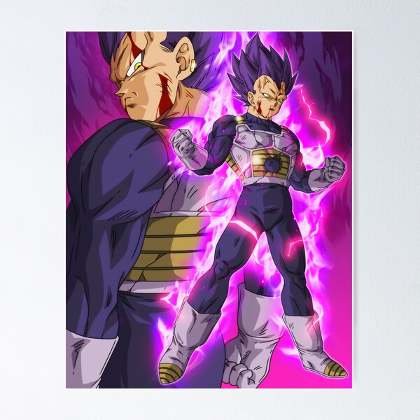 Dragon Ball Poster Vegeta Goku SSJ God about to fire 12inx18in Free Shipping