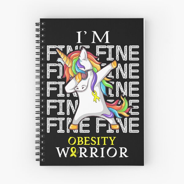 Item preview, Unicorn Obesity Warrior I'm Fine Obesity Awareness designed and sold by Hatjar.
