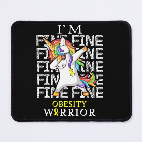 Item preview, Unicorn Obesity Warrior I'm Fine Obesity Awareness designed and sold by Hatjar.