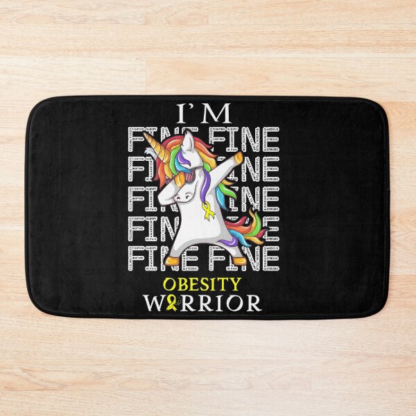 Item preview, Unicorn Obesity Warrior I'm Fine Obesity Awareness designed and sold by Hatjar.