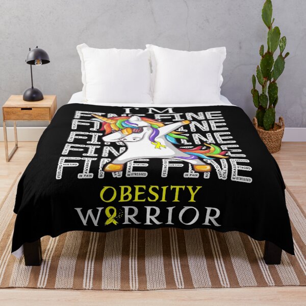 Item preview, Unicorn Obesity Warrior I'm Fine Obesity Awareness designed and sold by Hatjar.