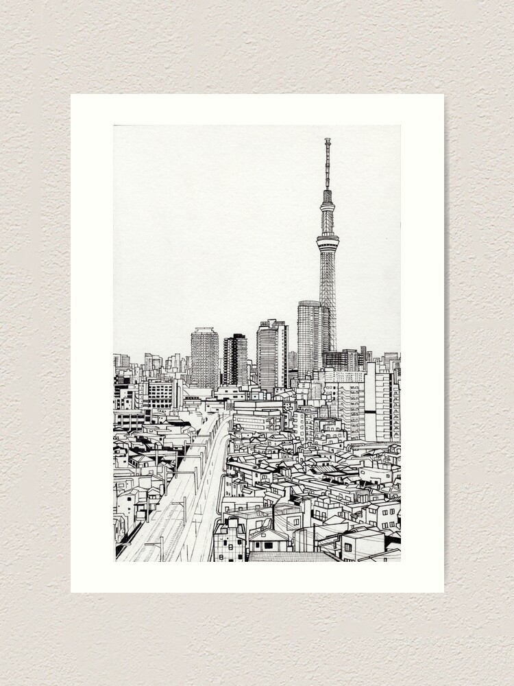 アート・デザイン・音楽 FROM TIPI TO SKYSCRAPER Tokyo Japan Retro 80's Synth Wave Pop Style CyberPunk Wall