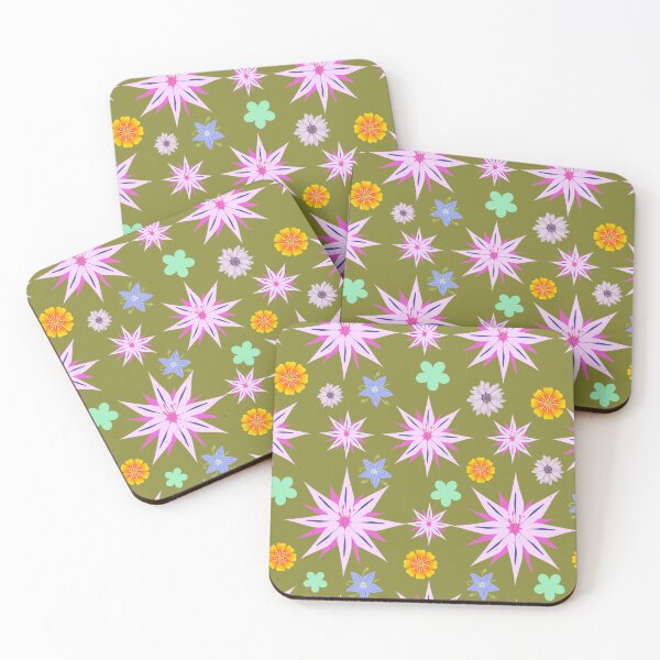 Item preview, Pink stars and flower petals pattern designed and sold by TheRightHonMP.