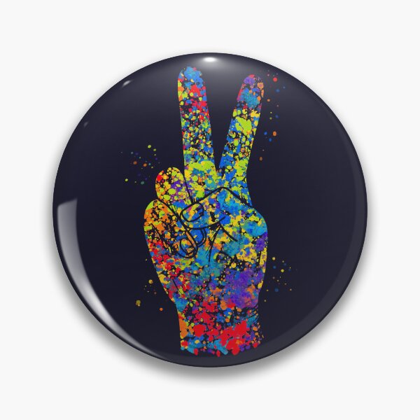 Item preview, Colorful Hand Peace Sign - Color Splashed Hand Sign designed and sold by molamode.