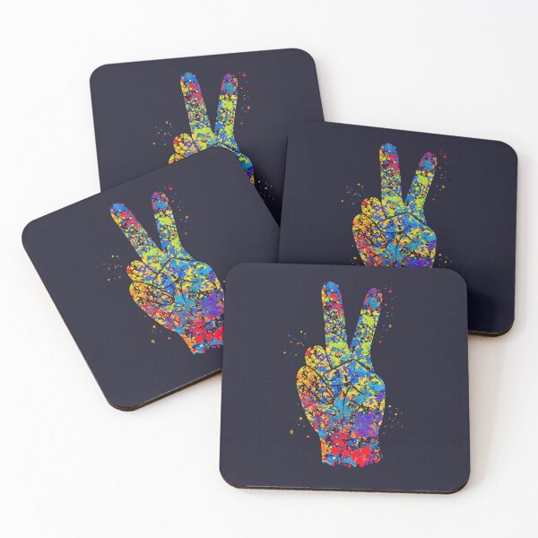 Item preview, Colorful Hand Peace Sign - Color Splashed Hand Sign designed and sold by molamode.