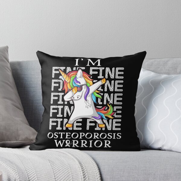 Item preview, Unicorn Osteoporosis Warrior I'm Fine Osteoporosis Awareness designed and sold by Hatjar.