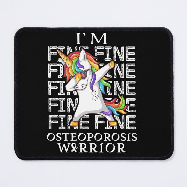 Item preview, Unicorn Osteoporosis Warrior I'm Fine Osteoporosis Awareness designed and sold by Hatjar.