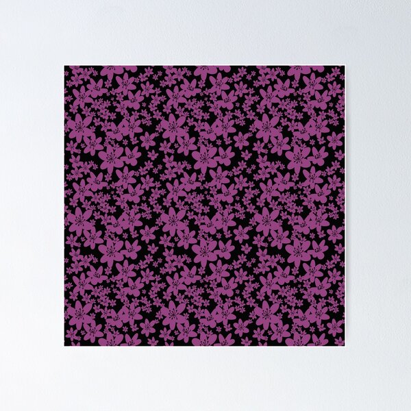 Item preview, Floral Fuschia on Black designed and sold by artofnicolee.