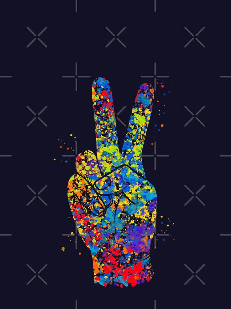 Thumbnail 4 of 4, iPhone Case, Colorful Hand Peace Sign - Color Splashed Hand Sign designed and sold by molamode.
