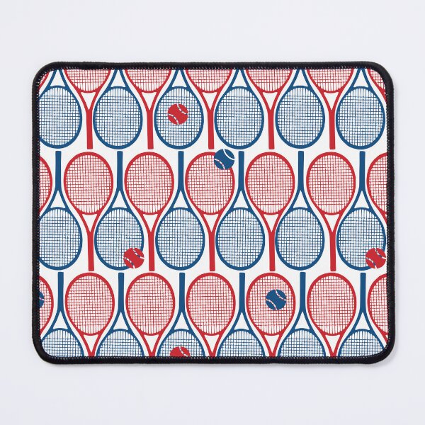 Item preview, All tennis rackets pattern: red and navy blue on white backbround designed and sold by FK-UK.