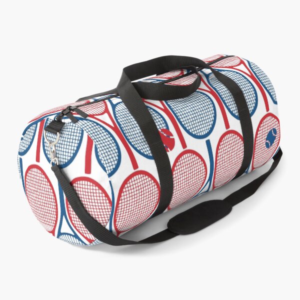 Item preview, All tennis rackets pattern: red and navy blue on white backbround designed and sold by FK-UK.