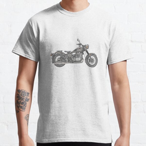 Biker T-Shirt Motorbike Motorcycle Original Outlaw Mens Bike Indian Cafe Racer