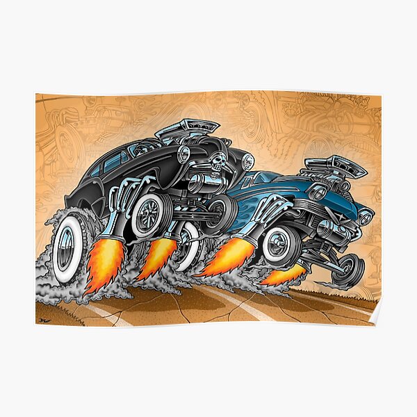 "Gasser Drag Race " Poster for Sale by brittmadding Redbubble