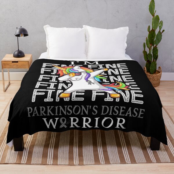 Item preview, Unicorn Parkinson's Disease Warrior I'm Fine Parkinson's Disease Awareness designed and sold by Hatjar.