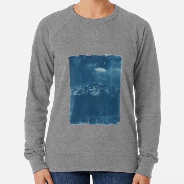 Mt. Tallac Cyanotype | Lake Tahoe, California Mountain Print Lightweight Sweatshirt