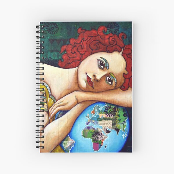 Protect : portrait of a Gaia (Mother Earth Goddess) Spiral Notebook