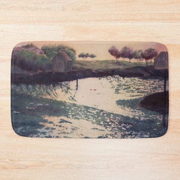 Item preview, Sunset, old abandoned houses. Watercolor landscape -  designed and sold by Einar Aasen.