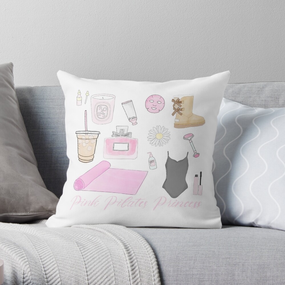pink pilates princess mood board  Pillow for Sale by Lauren