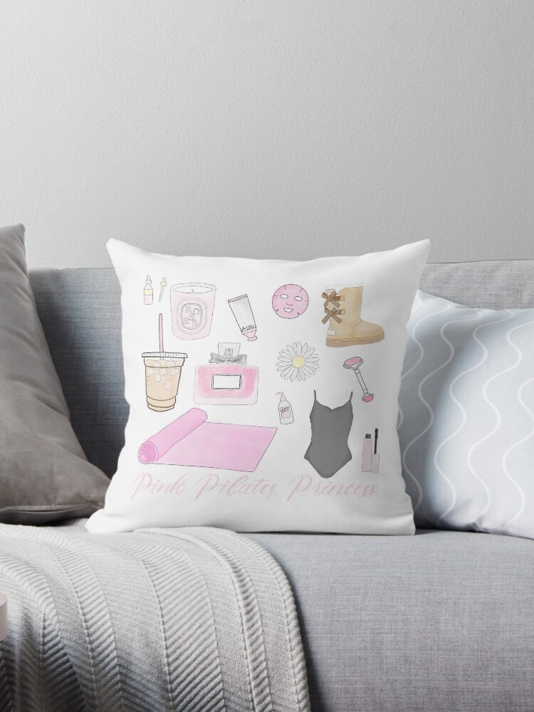 pink pilates princess mood board  Pillow for Sale by Lauren