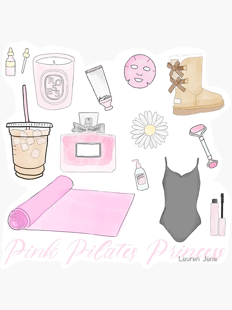 pink pilates princess mood board | Sticker