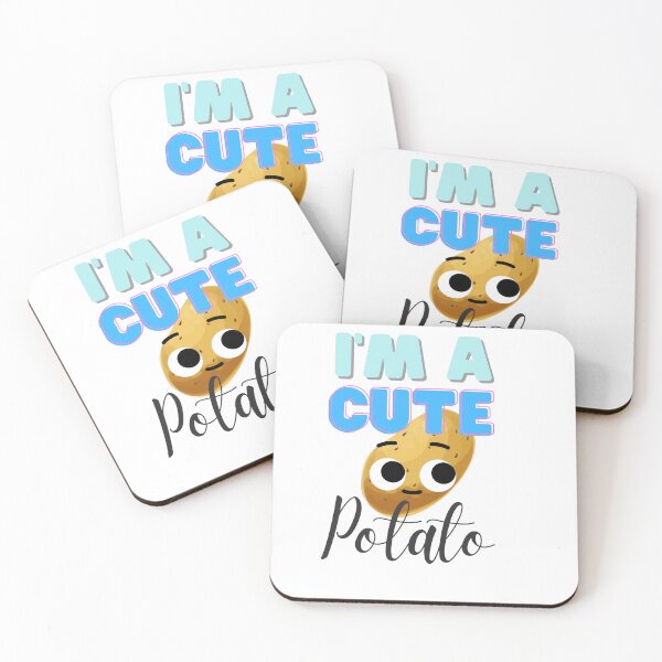 Item preview, I am a cute potato funny potato sticker potato t shirt mug with face designed and sold by Paintingladycat.