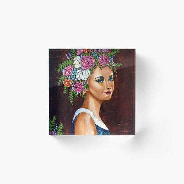 Item preview, Abundance : portrait of a woman with flowers in her hair designed and sold by Renee Walden.