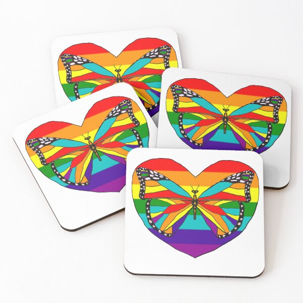 Item preview, Colorful Pride Butterfly with Heart designed and sold by VerdeDoodleDuck.