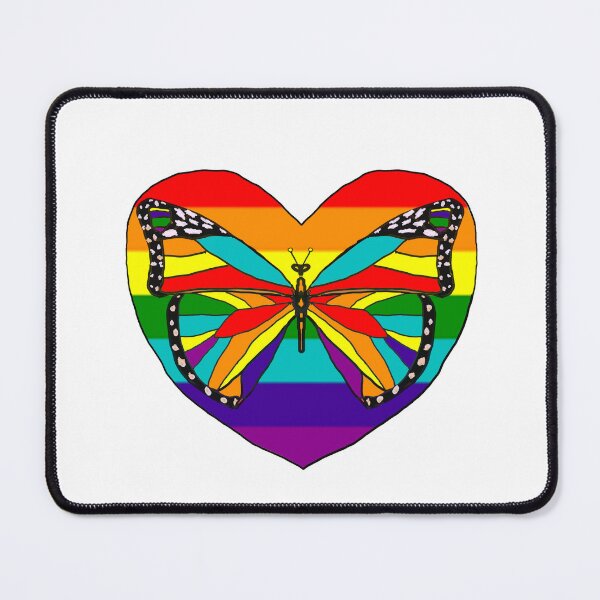 Item preview, Colorful Pride Butterfly with Heart designed and sold by VerdeDoodleDuck.