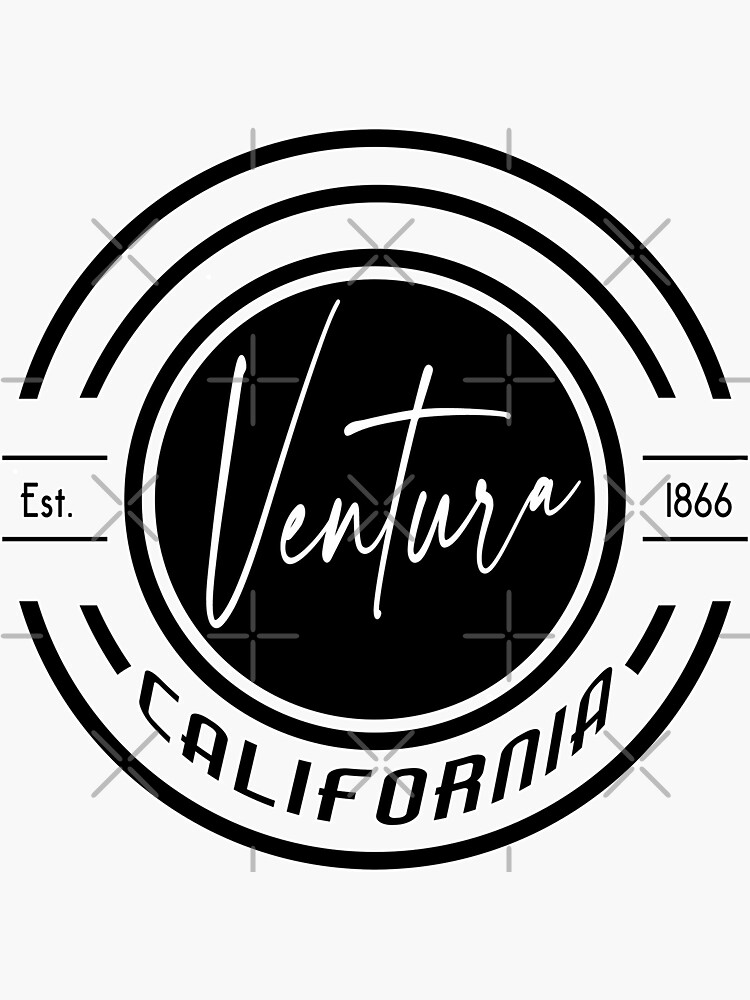 Thumbnail 3 of 3, Sticker, Ventura California Retro Logo designed and sold by DRKZone.