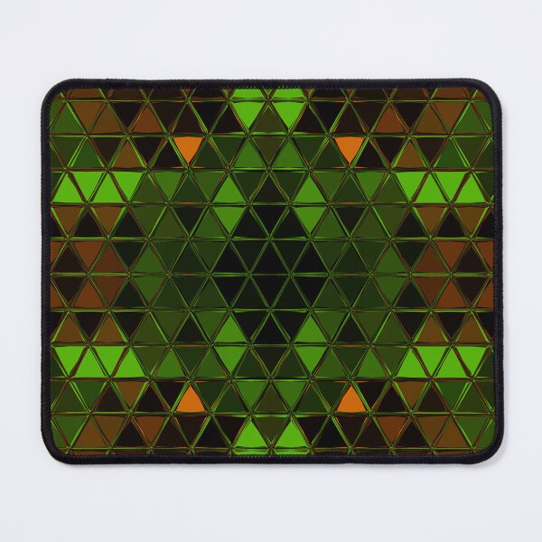 Item preview, Geometric Kaleidoscope Triangles Green and Orange designed and sold by WormholeOrbital.