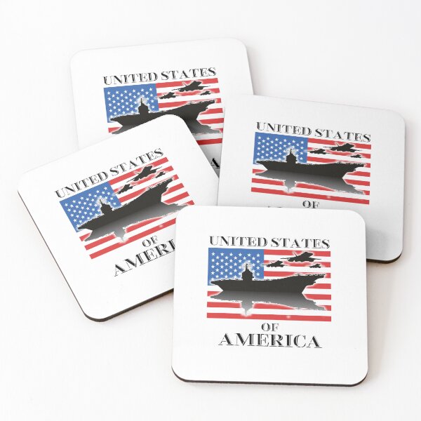 Item preview, United States of America with Aircraft Carrier and Jets designed and sold by AmericaFreedom.
