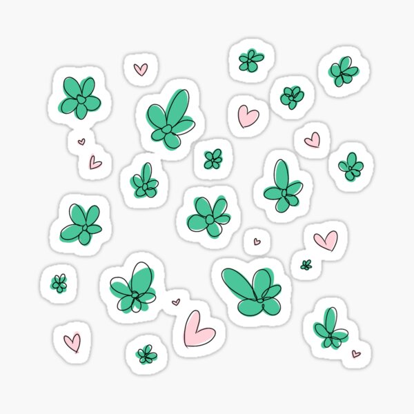 Vista previa del artículo con la obra «Flores y Corazones Green Heartstopper», diseñado y vendido por Sophprano.