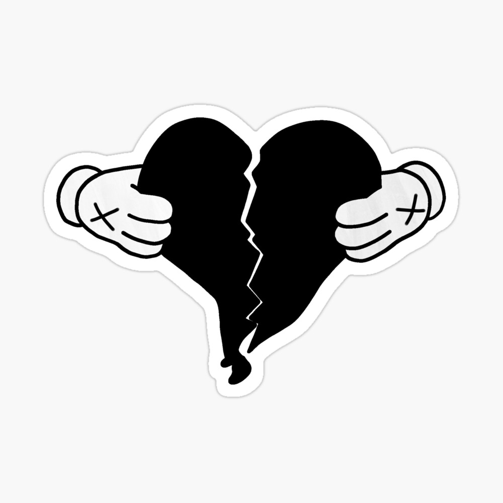 808s and Heartbreak - hand and black broken heart