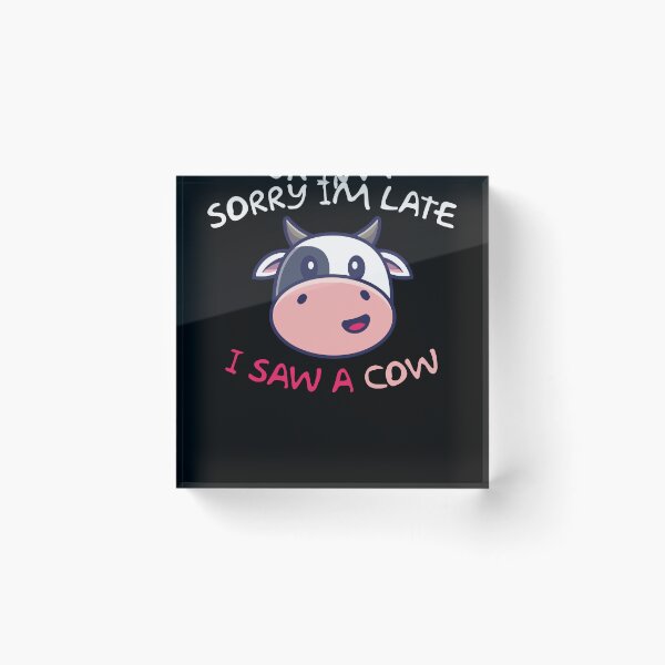 Item preview, Sorry i'm late i saw a cow, vintage gift for cow lovers designed and sold by CRO-DESIGN.