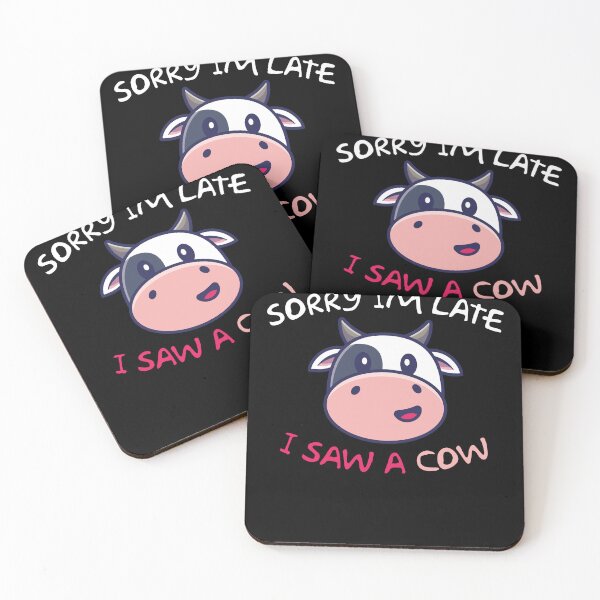 Item preview, Sorry i'm late i saw a cow, vintage gift for cow lovers designed and sold by CRO-DESIGN.