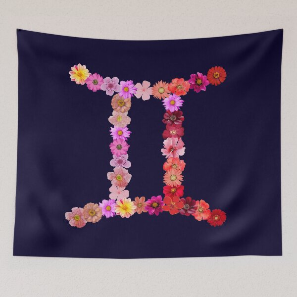 Item preview, Floral Gemini Zodiac Symbol designed and sold by Hellofriendco.