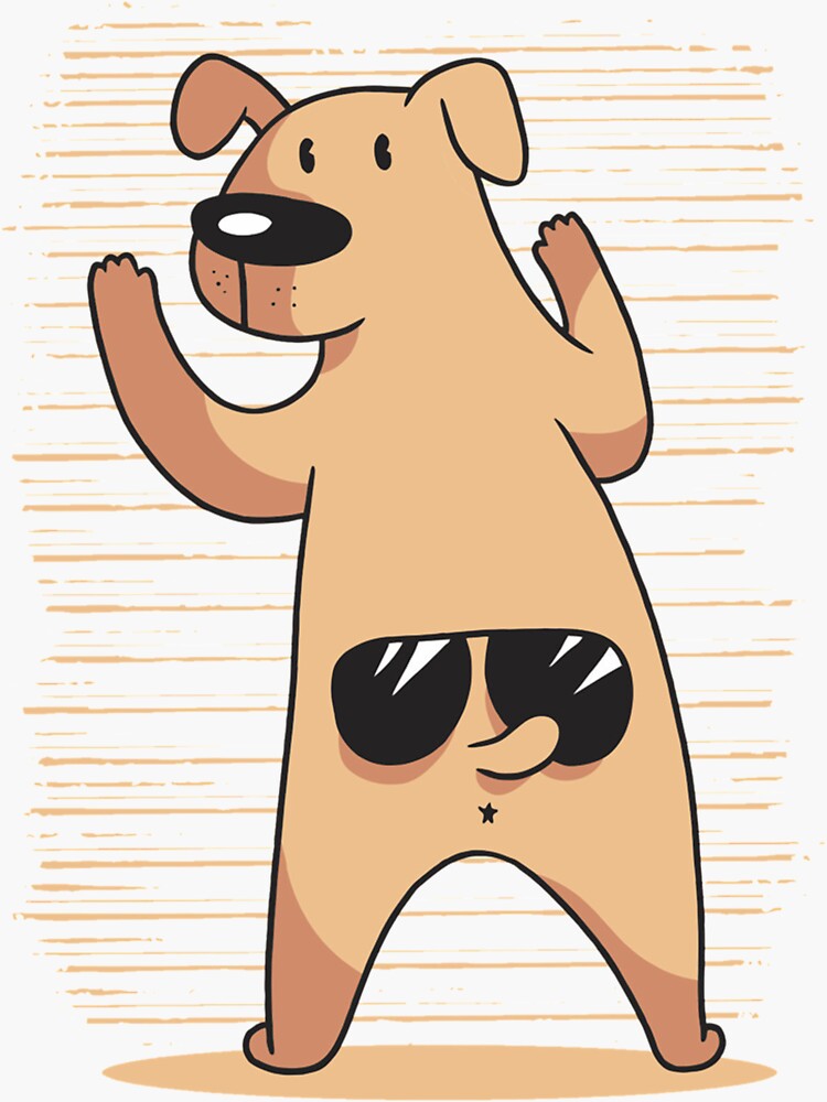 "funny dog tail sunglasses tshirt703" Sticker for Sale by UaEmmm Redbubble