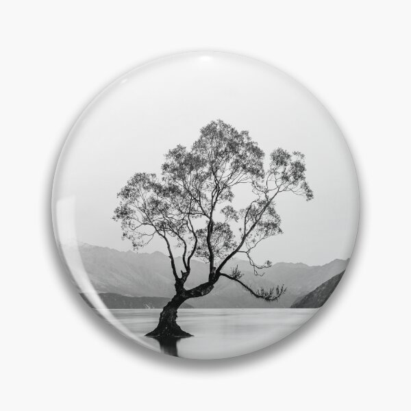 Item preview, Wanaka Tree New Zealand Black and White Landscape designed and sold by JoshuaSmall.