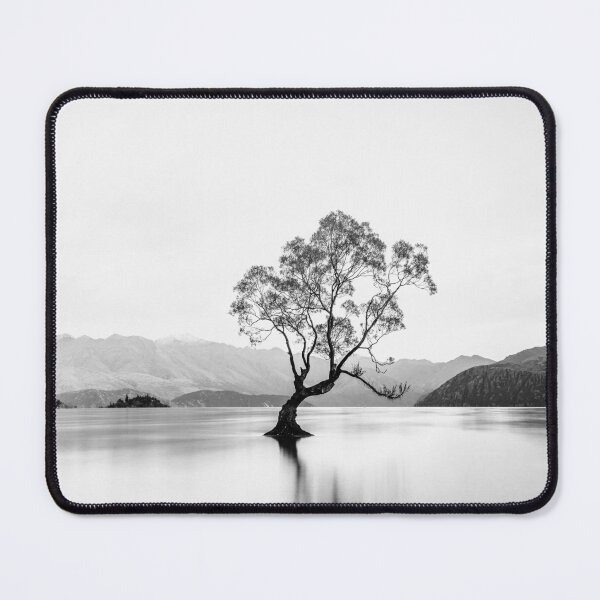 Item preview, Wanaka Tree New Zealand Black and White Landscape designed and sold by JoshuaSmall.