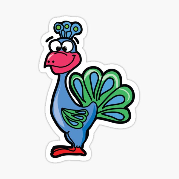 Cartoon Peacock Stickers for Sale | Redbubble Cartoon Peacock Stickers for Sale | Redbubble