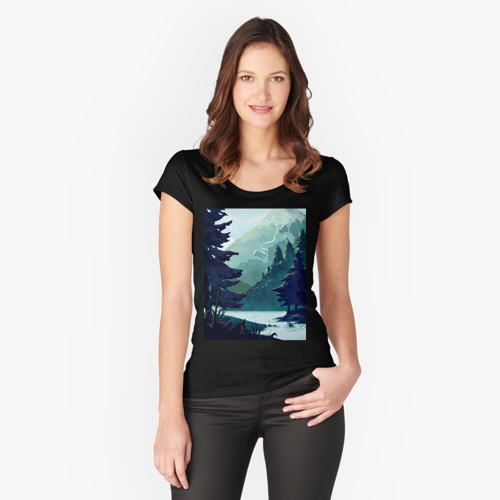 Vista previa del artículo con la obra «Camiseta entallada de cuello ancho», diseñado y vendido por MicaelaDawn.