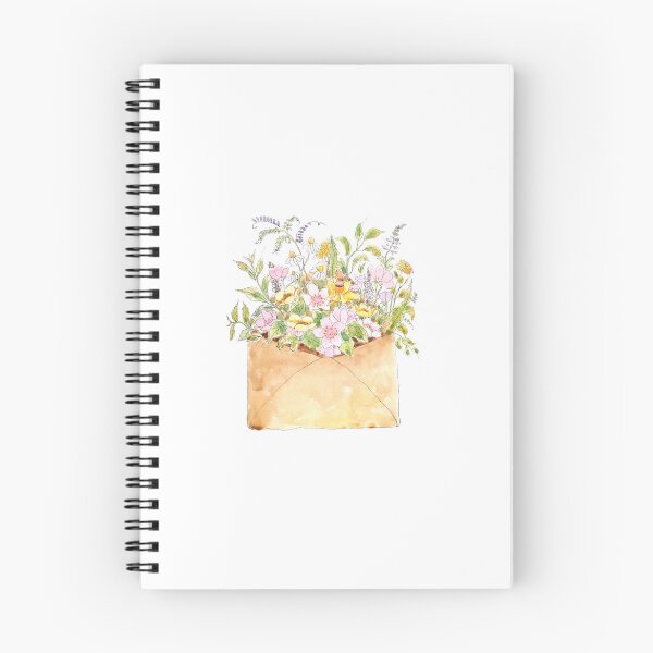 Item preview, pink cherry blossom flowers in light brown envelop ink and watercolor  designed and sold by SelenePaintings .